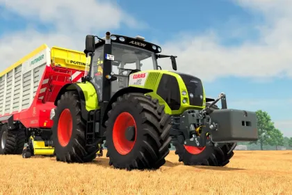 Efektywny Mod CLAAS 900kg do Farming Simulator 25 z Zintegrowanym Przyczepą — 4