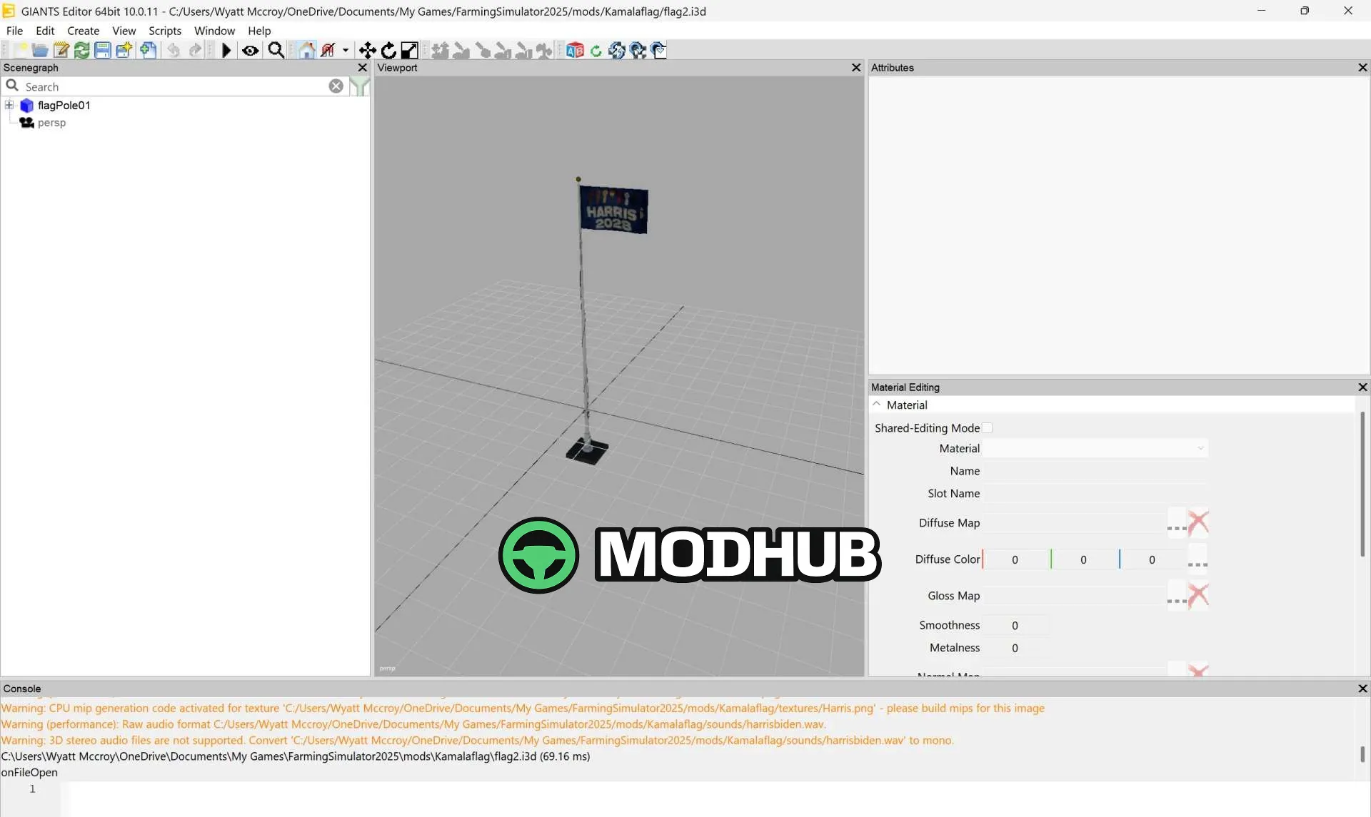 Mod für Dekor Kamala Harris 2028 Flagge v1000 für Farming Simulator 25