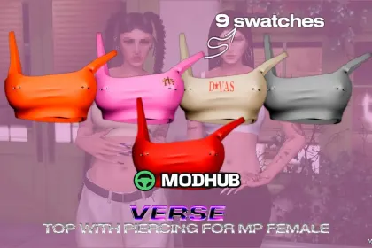Stylish Base Top with Piercing for MP Female GTA 5