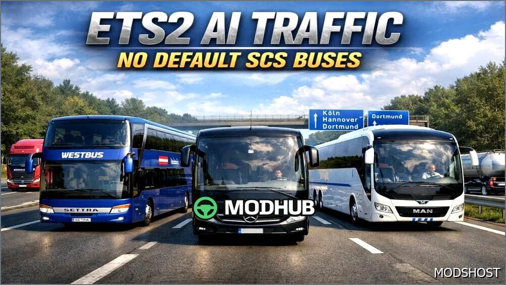 Мод AI Трафік: Без стандартних автобусів SCS для ETS2