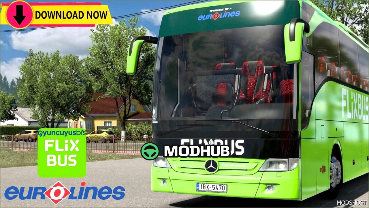 MB Tourismo 16 Релакс: Яскравий пакет скінів Flixbus X Eurolines