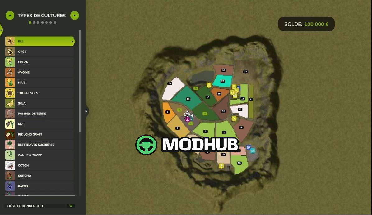 Мод на Карти Agri Map V2.0.0.0 для Фермер Симулятор 25