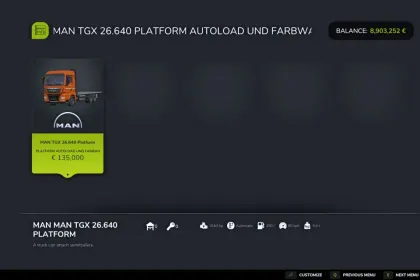 Powerful Truck MAN TGX 26640 Autoload for Farming Simulator 25