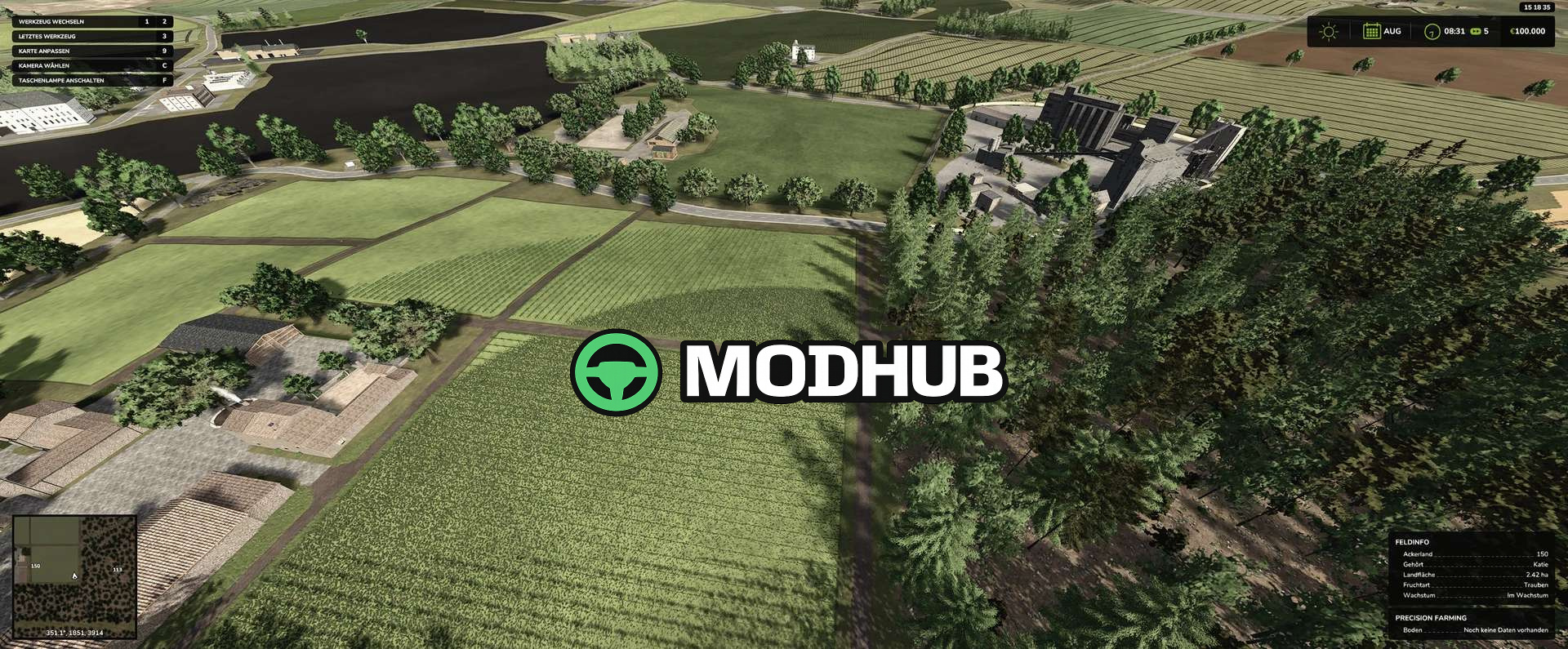 Mod für Karten Thüringen 4Fach Map v2000 für Farming Simulator 25