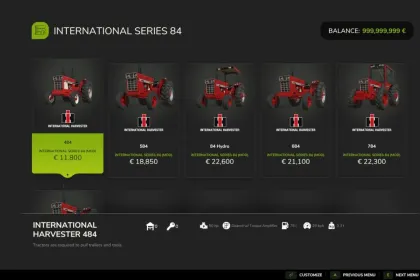 Efficient Tractor International Series 84 for Your Field