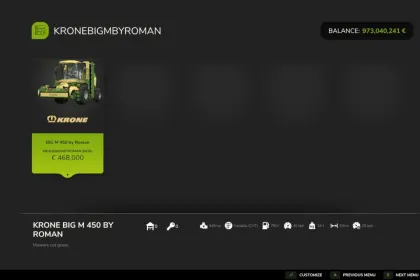 Ефективний Мод Krone Big M 450 для Farming Simulator 25