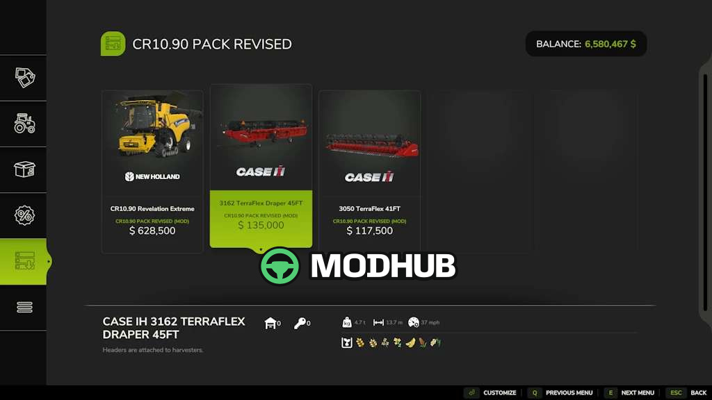 Мод на Комбайни CR10.90 Pack Revised v1.6.0.0 для Фермер Симулятор 25