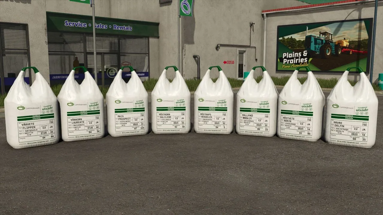 Великі мішки насіння Swedish SeedBags для Farming Simulator 25