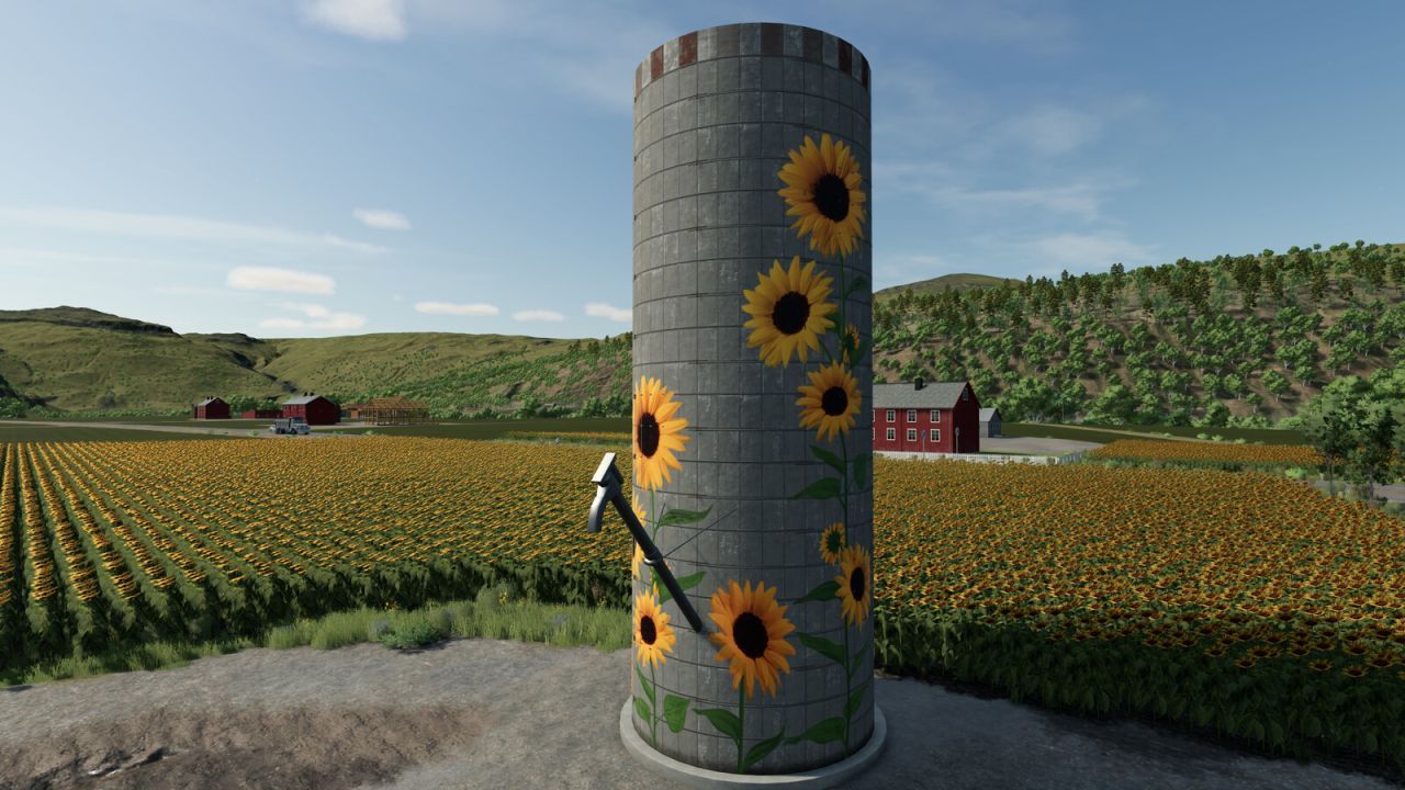 Пакет ринку та складу соняшнику для Farming Simulator 25