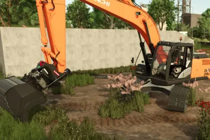 Екскаватор Hitachi ZX210 для Farming Simulator 25