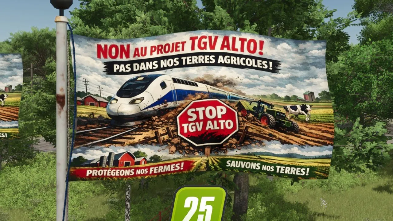 Прапор протесту Stop TGV ALTO для Farming Simulator 25