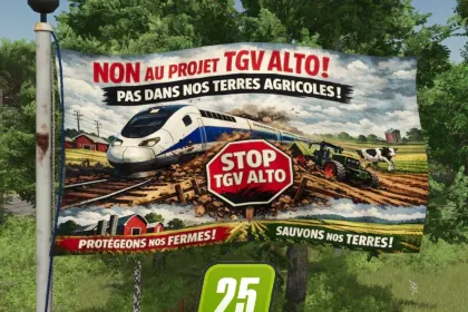 Flaga protestu Stop TGV ALTO do Farming Simulator 25