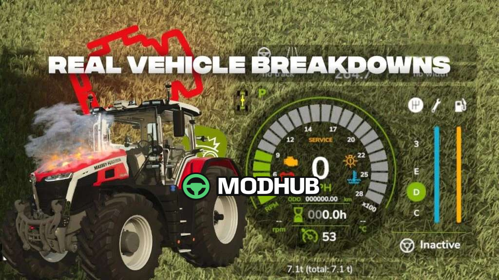 Mod na Gameplay Real Vehicle Breakdowns V0957 dla Farming Simulator 25