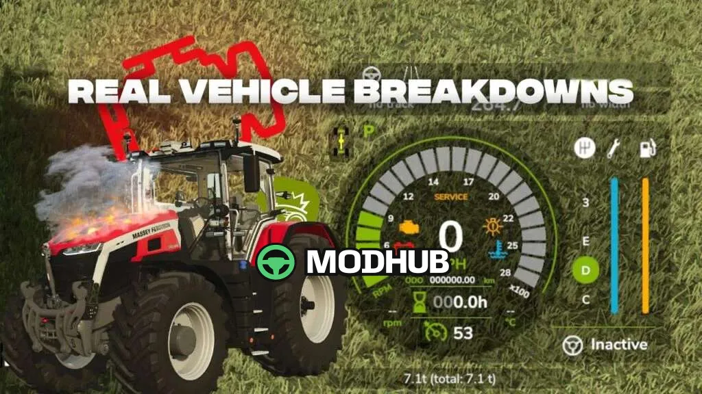 Мод на Геймплей Real Vehicle Breakdowns V0.9.5.7 для Фермер Симулятор 25