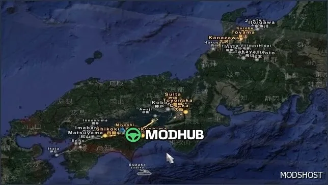 Фоновий мапа Japan HQ SAT для Euro Truck Simulator 2