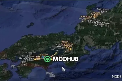 Japan HQ SAT Hintergrundkarte für Euro Truck Simulator 2