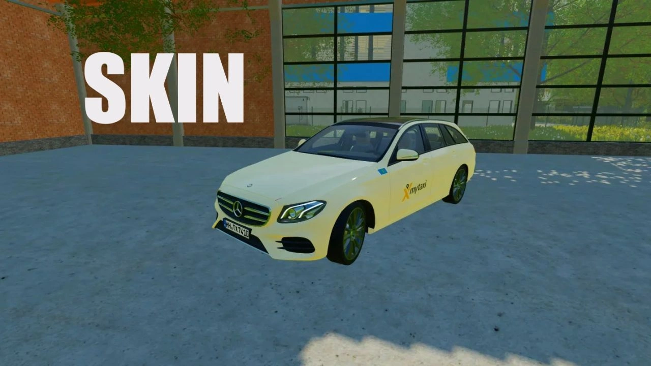 Скін Mercedes Benz E Class Таксі Гамбург для Farming Simulator 22