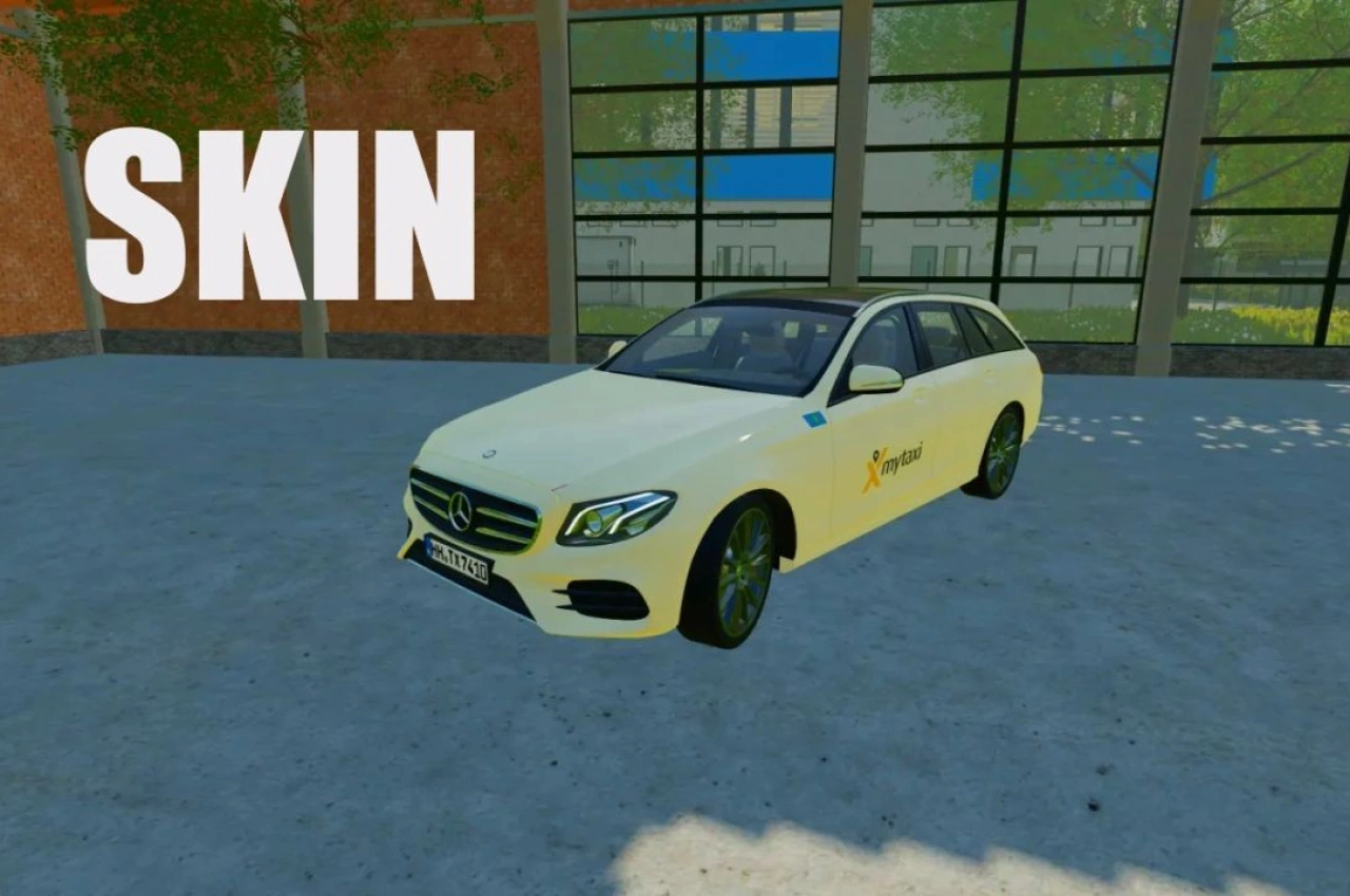 Скін Mercedes Benz E Class Таксі Гамбург для Farming Simulator 22