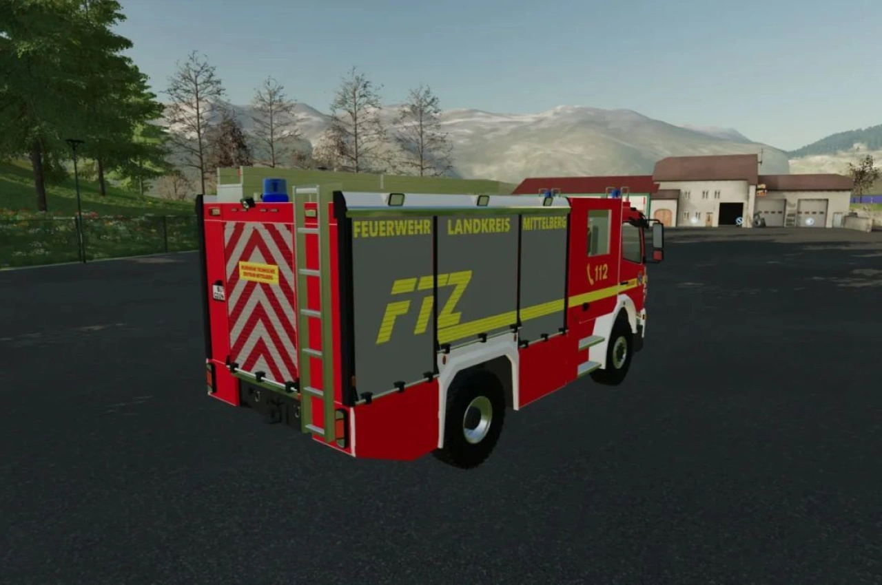 Скін Mercedes Atego LF20-Kats FTZ Mittelberg для Farming Simulator 22