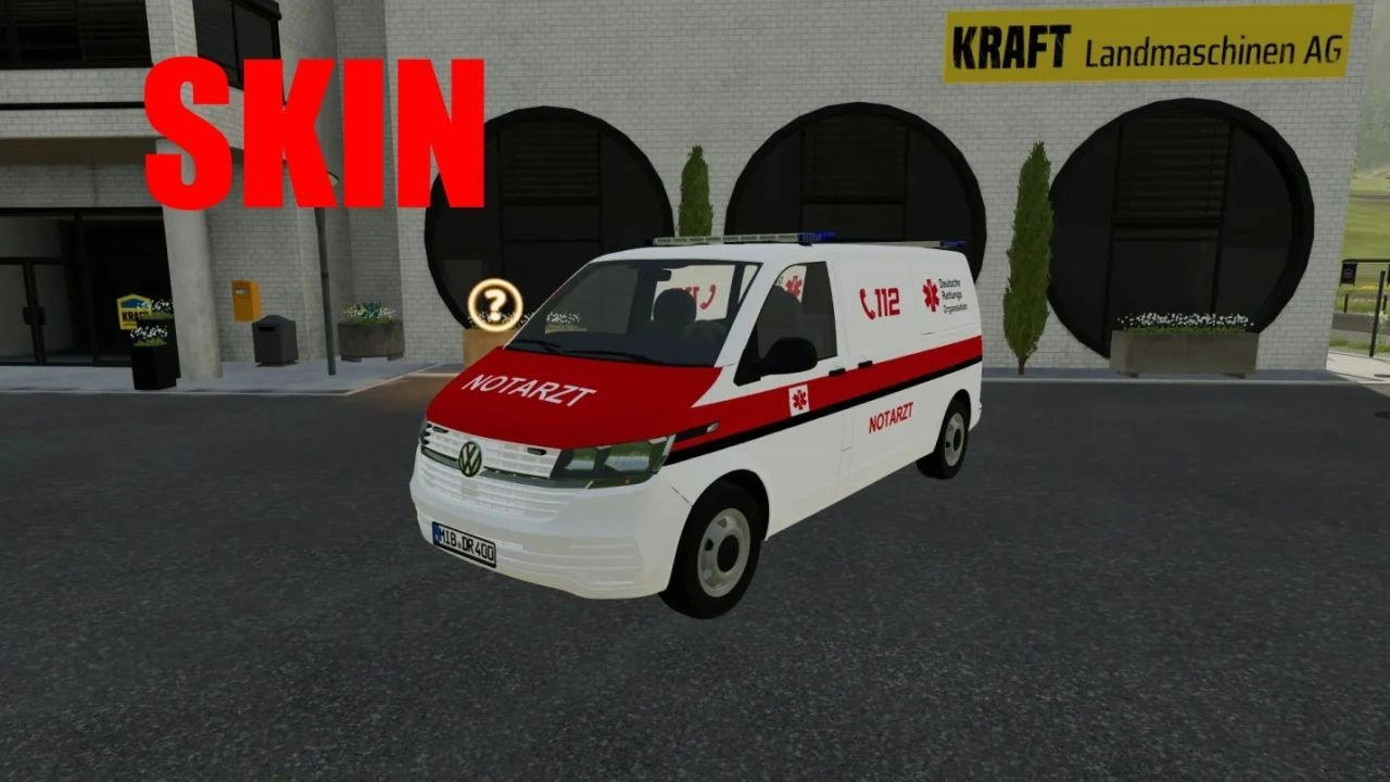 Автомобіль Volkswagen T6 Німецької рятувальної організації NEF для Farming Simulator 22