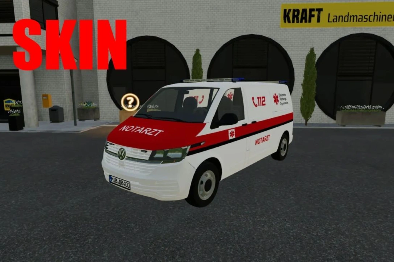 Автомобіль Volkswagen T6 Німецької рятувальної організації NEF для Farming Simulator 22