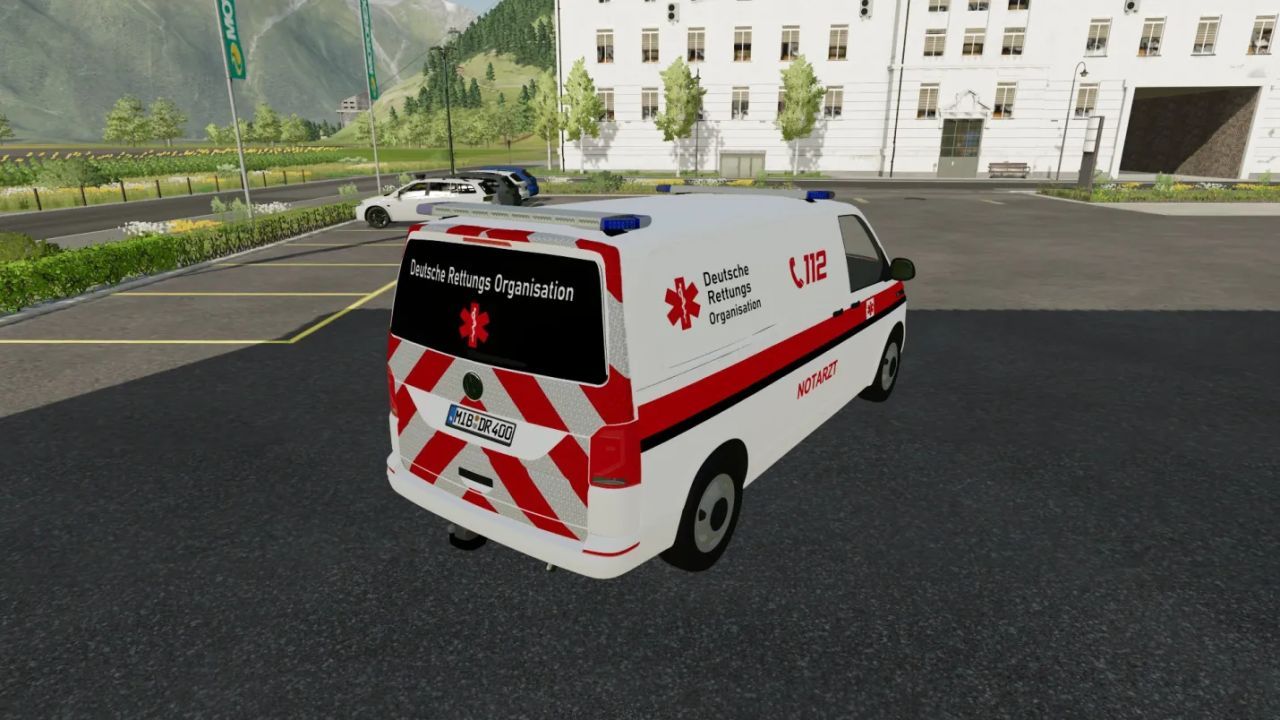 Auto Volkswagen T6 Deutsche Rettungsorganisation NEF für Farming Simulator 22