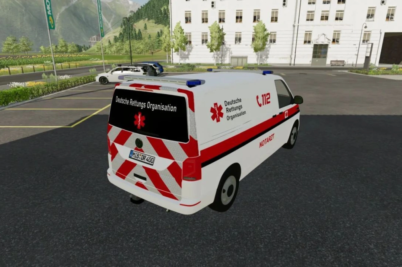 Автомобіль Volkswagen T6 Німецької рятувальної організації NEF для Farming Simulator 22