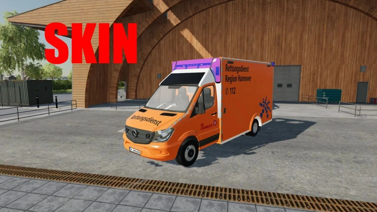 Skin Mercedes Benz W906 WAS RTW für Farming Simulator 22