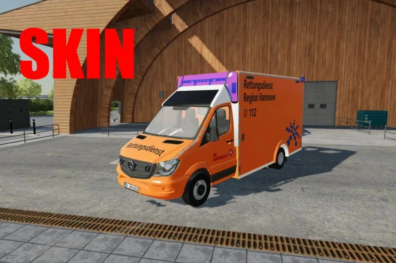 Skin Mercedes Benz W906 WAS RTW für Farming Simulator 22