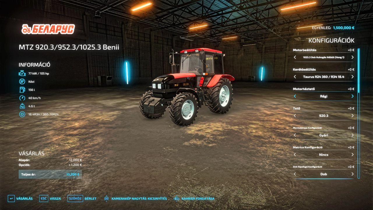 Трактор Belarus 920.3 952.3 1025.3 для Farming Simulator 22