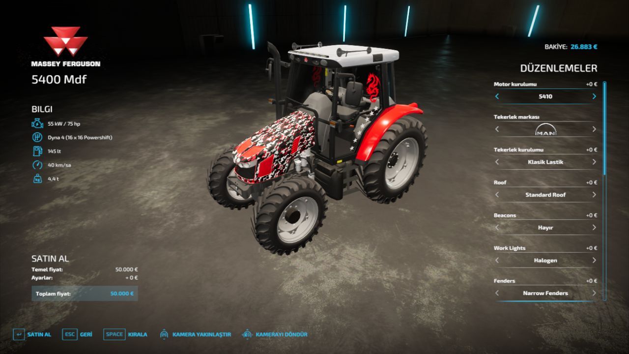 Трактор Massey Ferguson 5400 Series для Farming Simulator 22