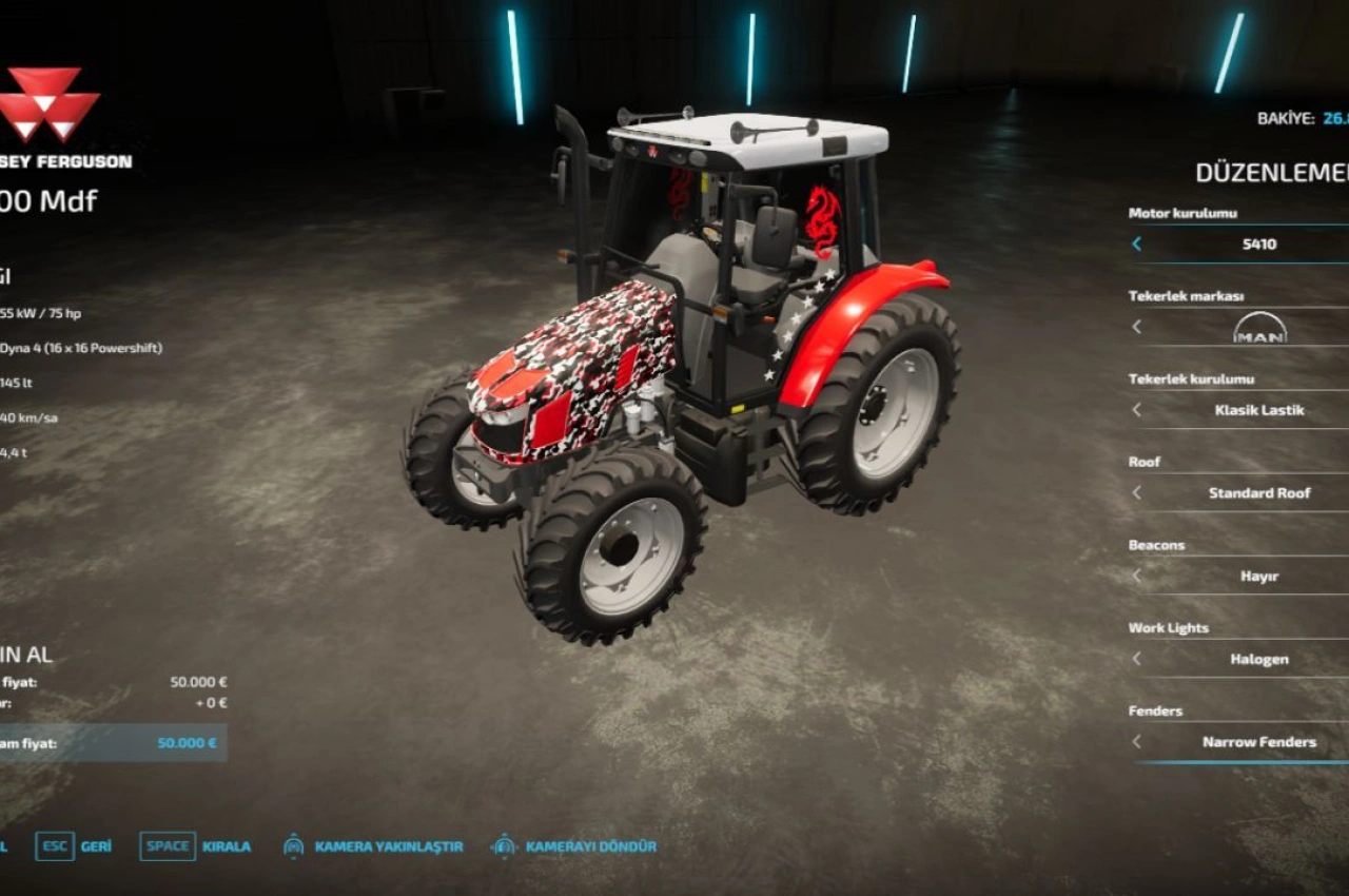 Трактор Massey Ferguson 5400 Series для Farming Simulator 22