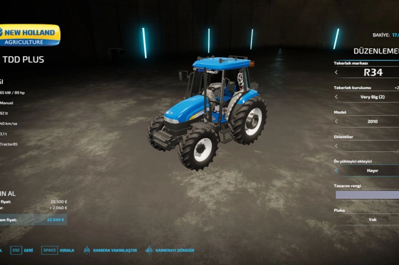 Трактор New Holland TD85 Edit для Farming Simulator 22