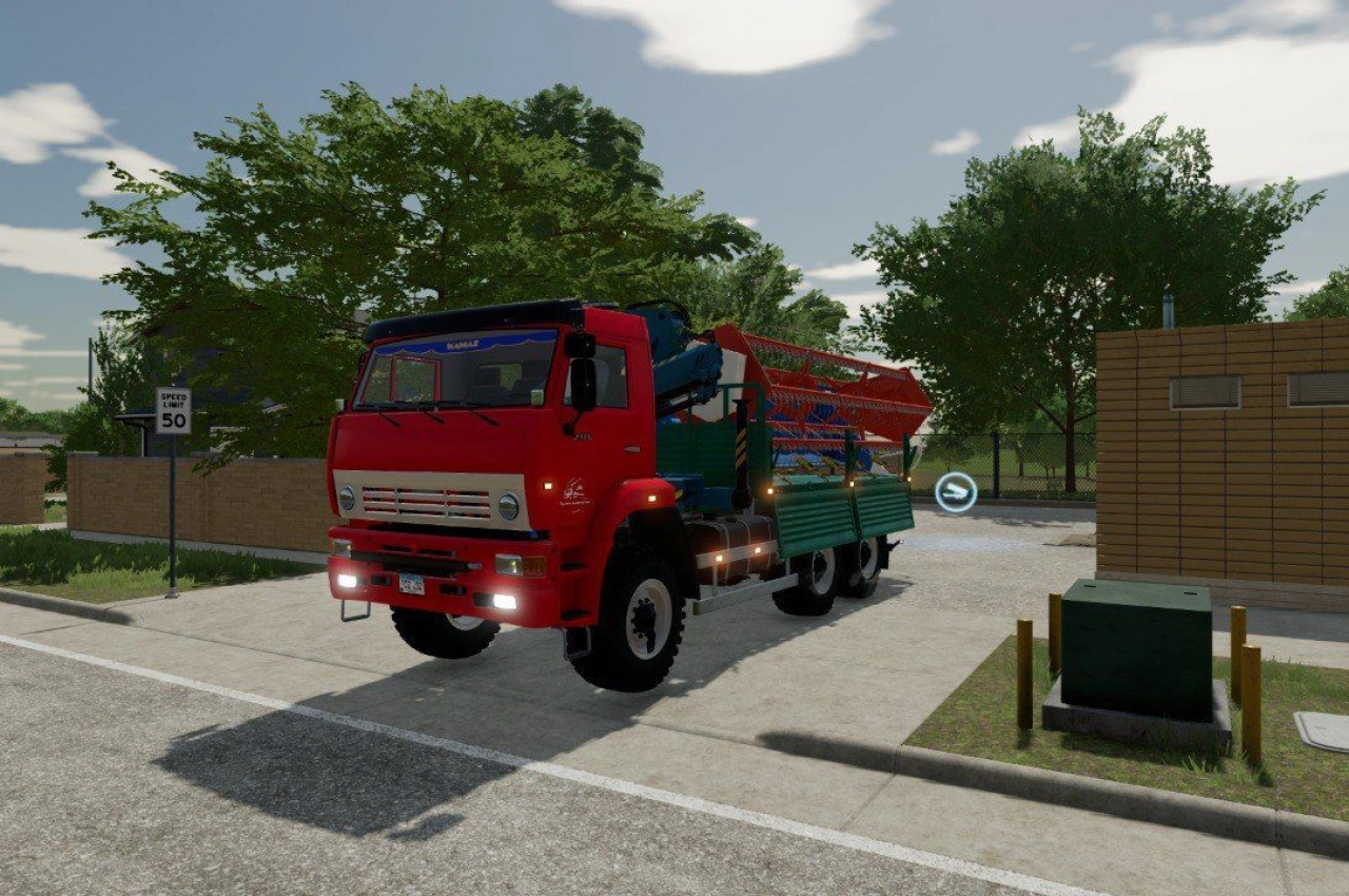 Вантажівка KamAZ-6522 з маніпулятором для Farming Simulator 22