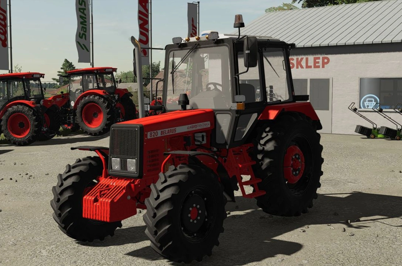 Трактор Belarus 820 (новий червоний) для Farming Simulator 22