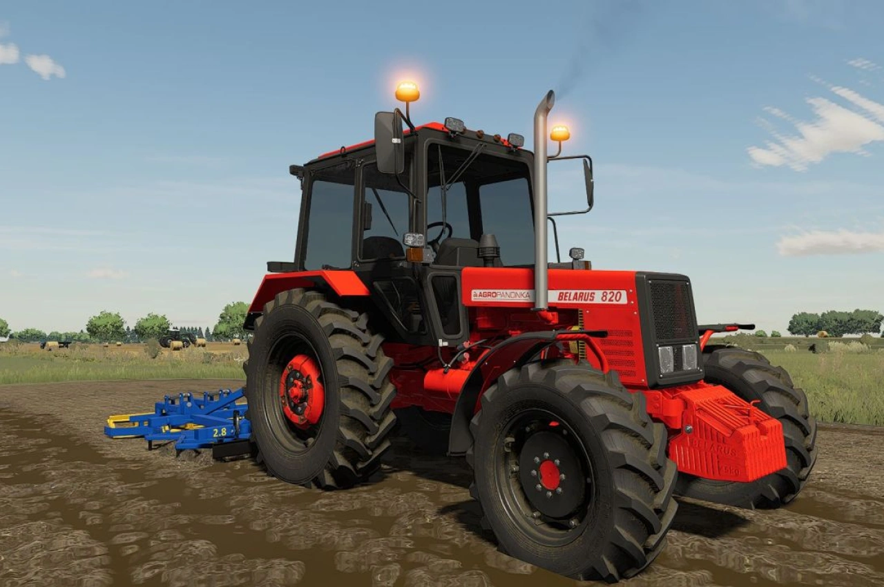 Трактор Belarus 820 (новий червоний) для Farming Simulator 22