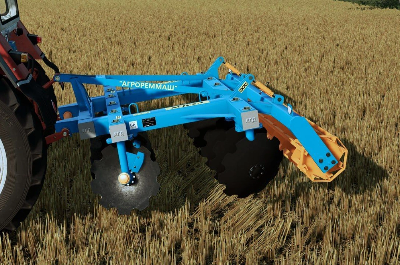 Дискова борона Agroremmash AGD-2.1 для Farming Simulator 22