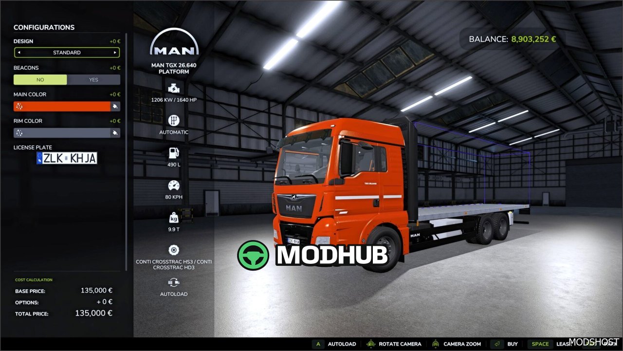 Вантажівка MAN TGX 26640 Autoload для Farming Simulator 25