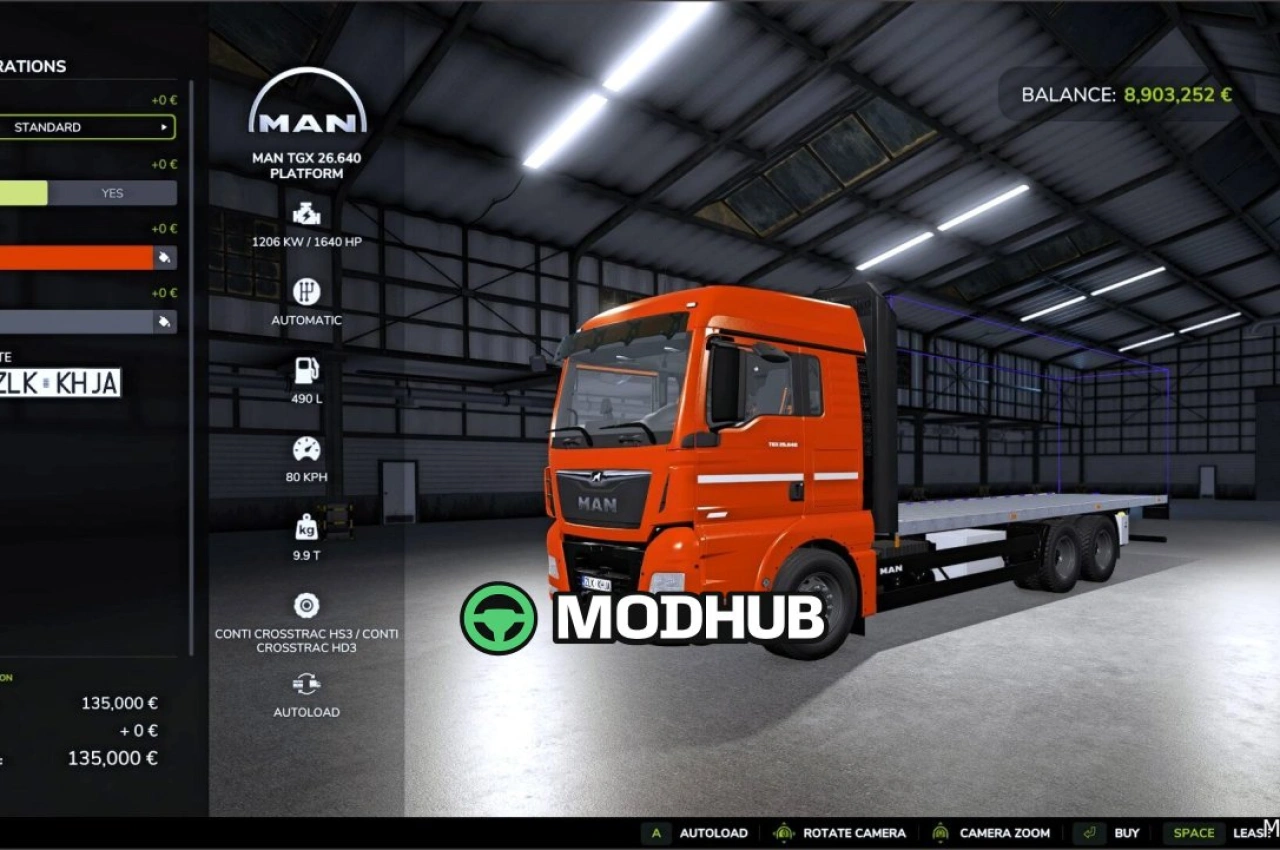 Вантажівка MAN TGX 26640 Autoload для Farming Simulator 25