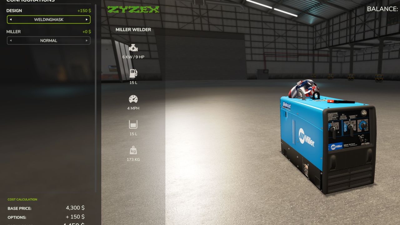 Зварювальний агрегат Miller Bobcat 250 Diesel для Farming Simulator 25