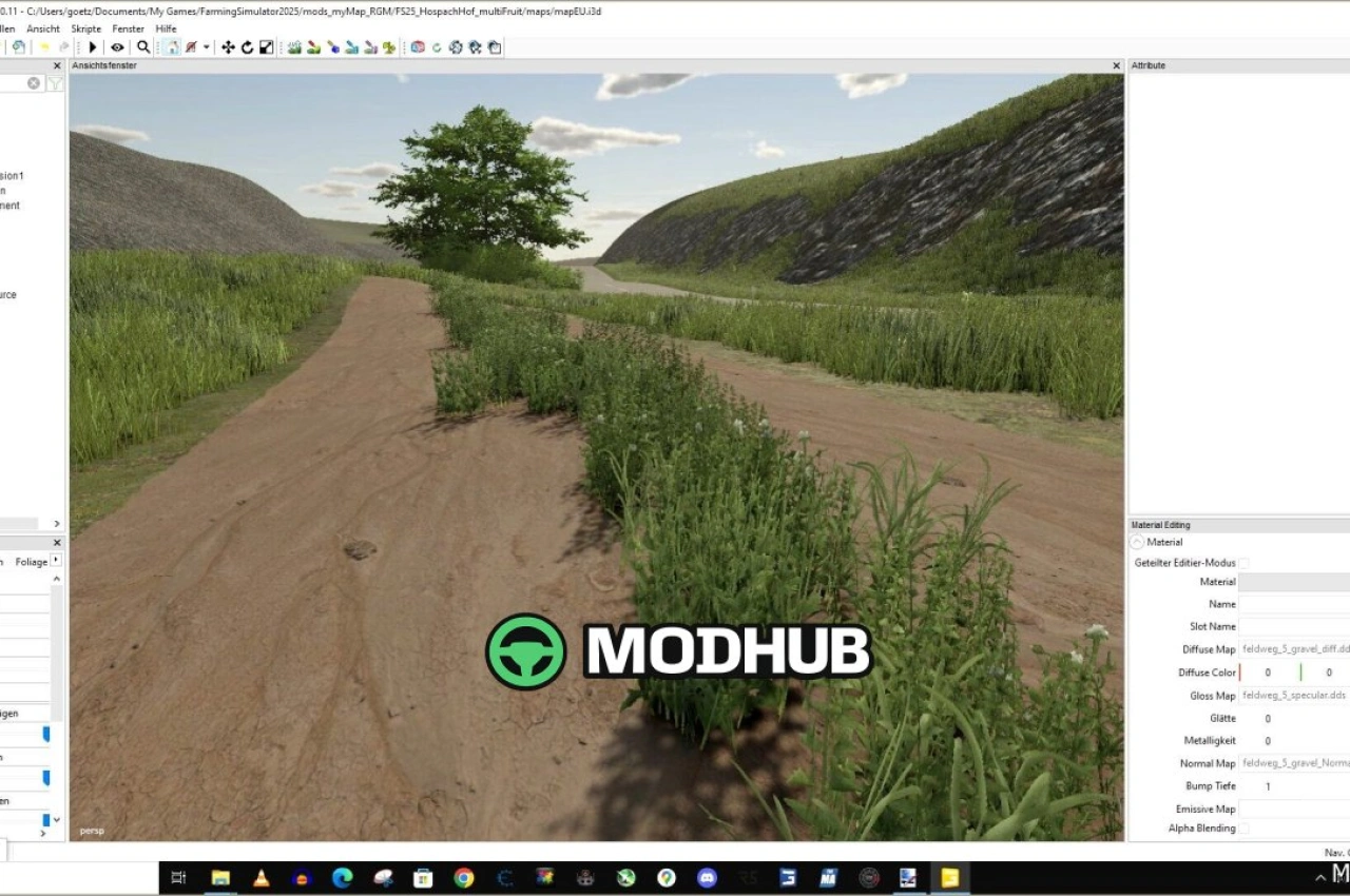 Текстури OAD та полів для створення карт для Farming Simulator 25