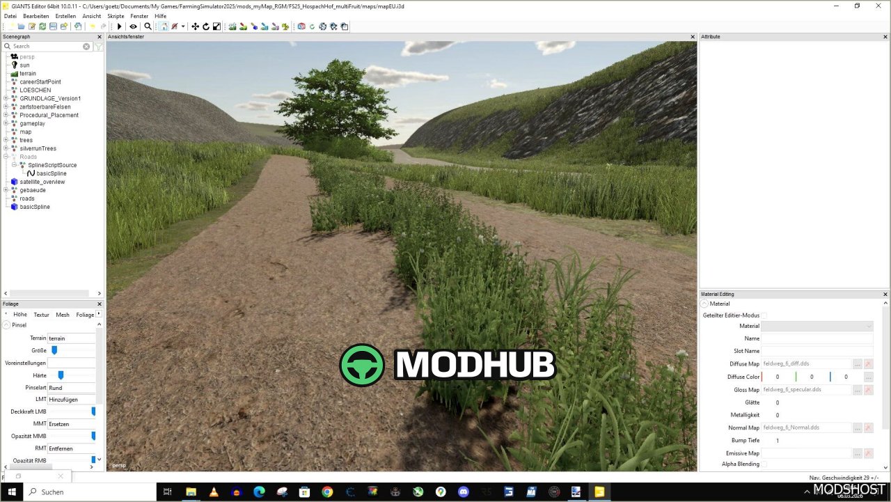 Текстури OAD та полів для створення карт для Farming Simulator 25