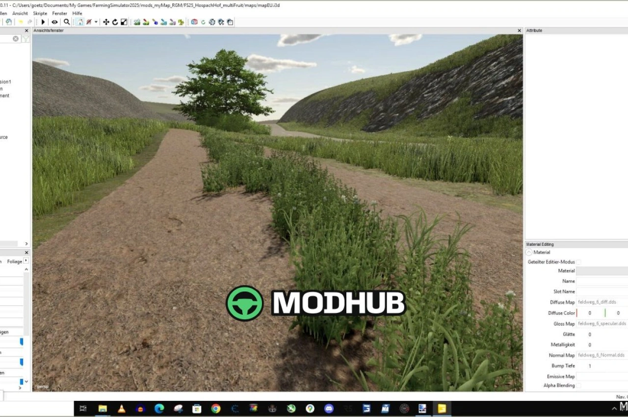 Текстури OAD та полів для створення карт для Farming Simulator 25