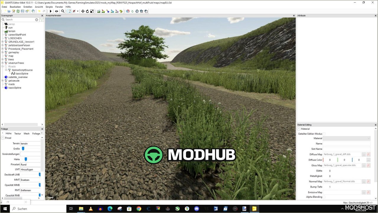 Текстури OAD та полів для створення карт для Farming Simulator 25