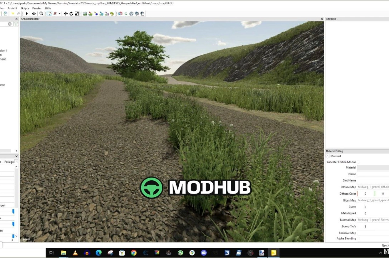 Текстури OAD та полів для створення карт для Farming Simulator 25