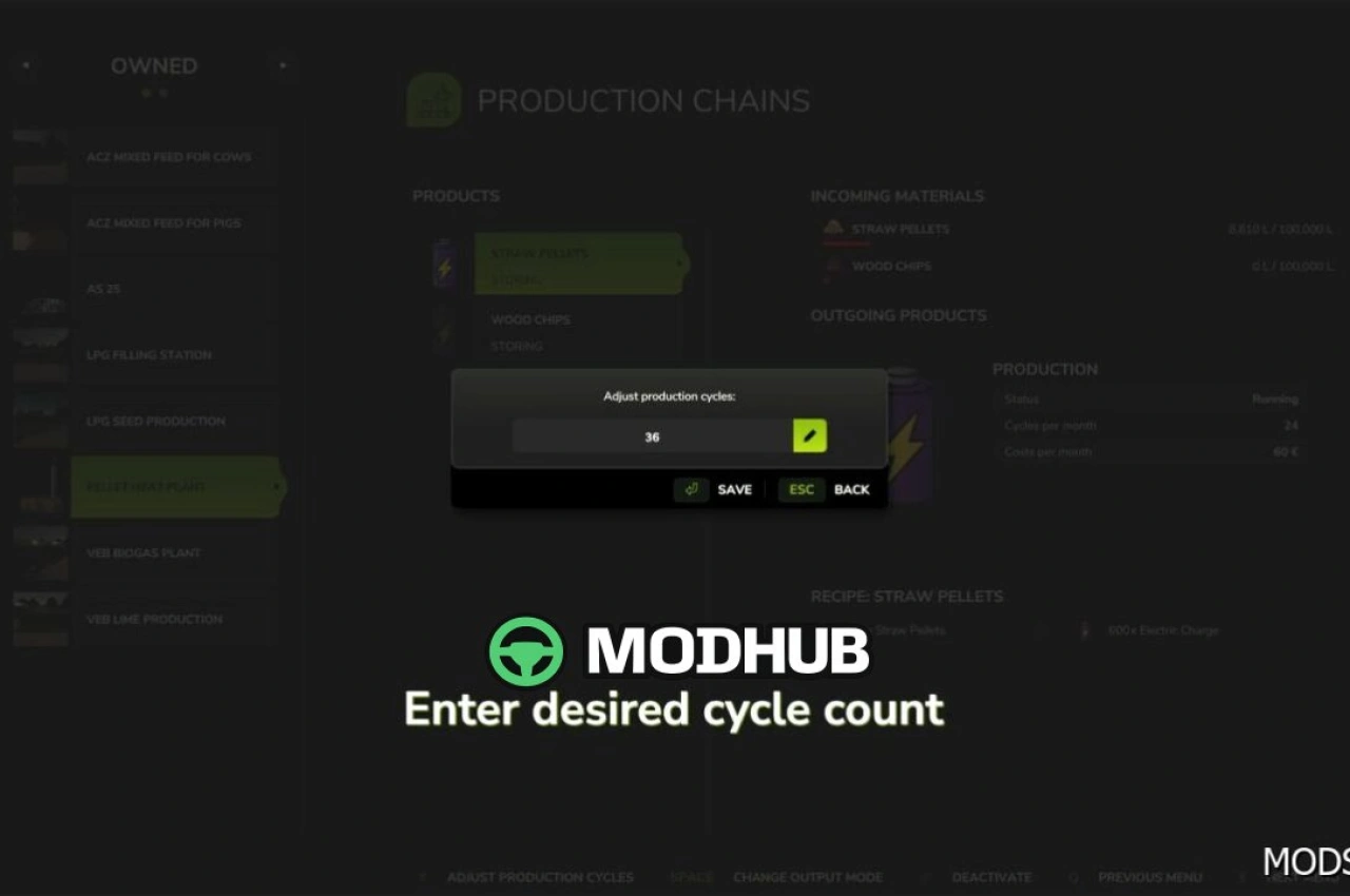 Налаштування виробничих точок для Farming Simulator 25