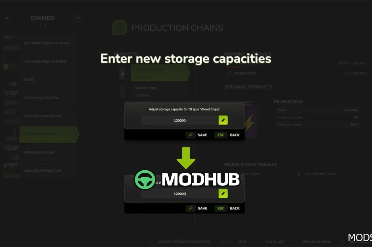 Налаштування виробничих точок для Farming Simulator 25