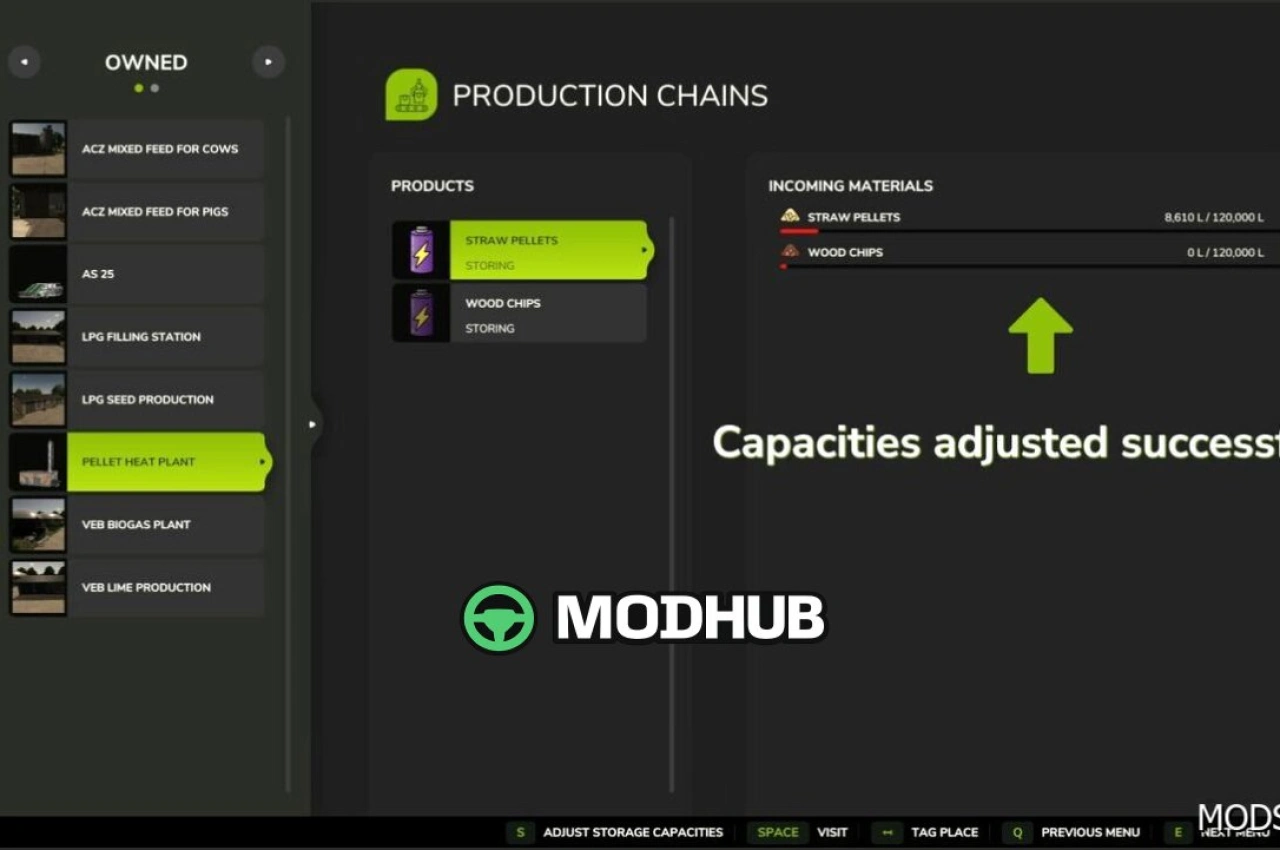 Налаштування виробничих точок для Farming Simulator 25