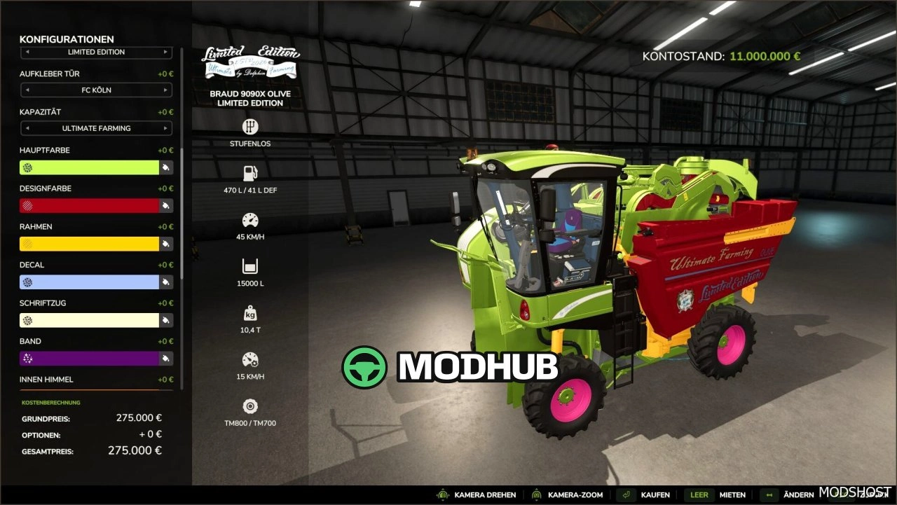 Комбайн Braud 9090X Olive Limited Edition для Farming Simulator 25