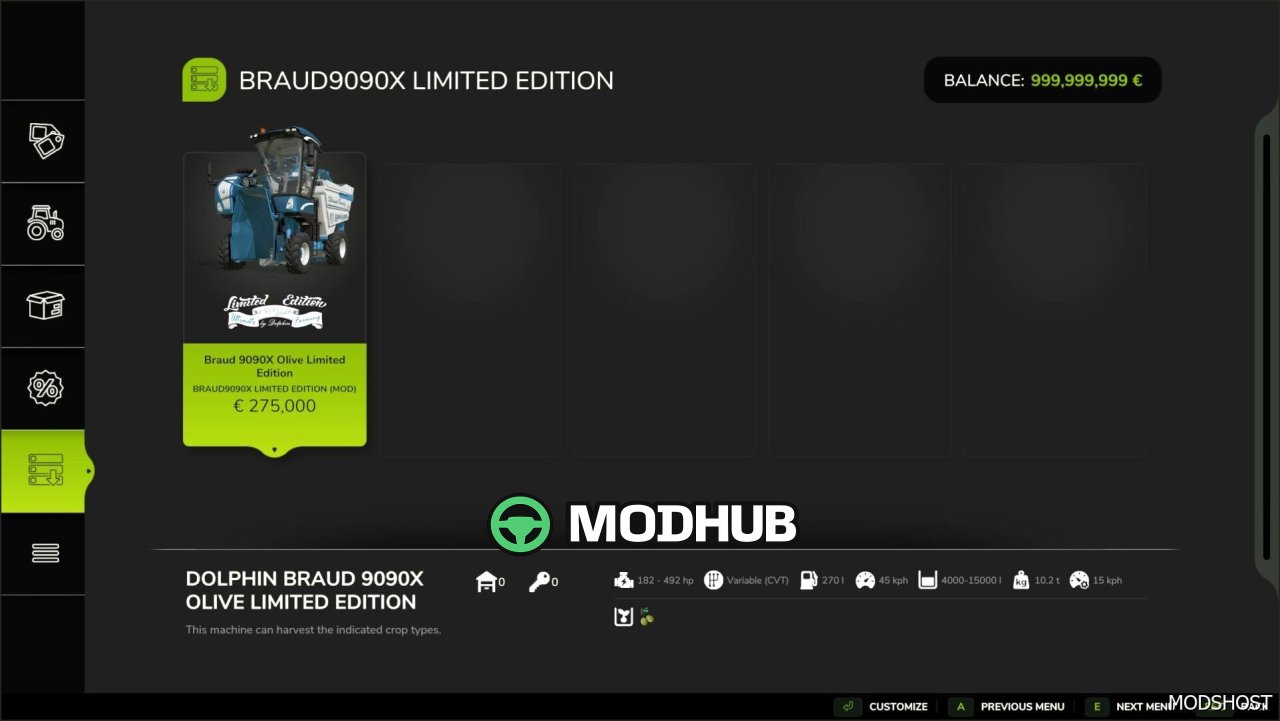 Комбайн Braud 9090X Olive Limited Edition для Farming Simulator 25